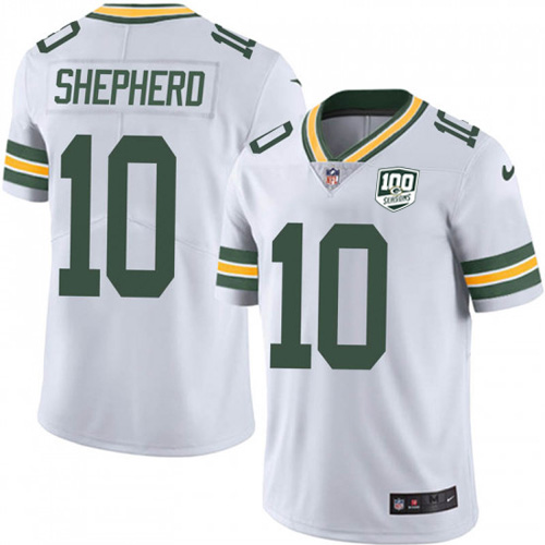 Nike Packers #10 Darrius Shepherd White Youth 100th Season Stitched NFL Vapor Untouchable Limited Jersey